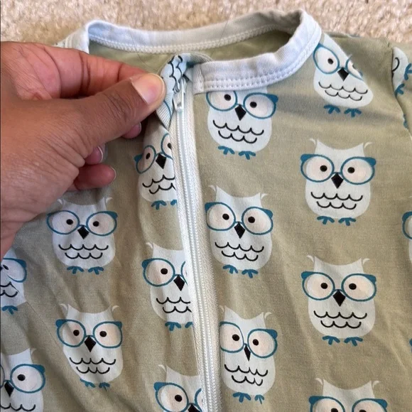 Kickee Pants Owl Zipper Footed Onesie Pajamas